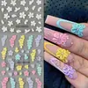 Pegatinas de Arte para Uñas Nuevas Transfronterizas, 5D Tridimensional en Relieve Diseño Floral Corazón de Amor y Racimo de Flores Pegatinas para Uñas