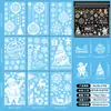 Adesivos de Vitrine de Natal Transfronteiriços Atacado Bolas Penduradas Brancas do Papai Noel Rena Boneco de Neve Adesivos de Vitrine Adesivos Decorativos para Vidro de Parede