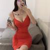 Vestido Sexy de Alças com Decote em V para Boate Roupas Novas de Princesa Ktv Roupas de Trabalho para Hotel Roupas de Técnico para Banho de Pés Sauna