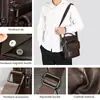 Bolsa de Ombro Masculina de Couro Bovino de Primeira Camada de Alta Qualidade, Bolsa Transversal Casual Retrô, Bolsa de Ombro Masculina Portátil Tendência para Viagem