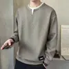 Stock de fábrica: colección nueva de primavera y otoño para hombre, camiseta de manga larga con cuello redondo, aspecto en capas, camiseta interior para hombre