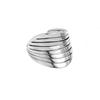 Anillo Simple Retro Octágono Hueco Multicapa Plata de Ley 925 Estilo Coreano Moda Lujo Ligero Anillo Versátil Estilo Antiguo