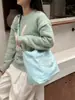 59261 2026 Nueva Bolsa de Tote Trendy Estilo Coreano con Letras Bolsa de Compras Casual de Gran Capacidad Bolsa de Lona para Estudiante Femenina