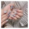 8 herramientas para uñas con forma de flor, con encaje a cuadros, cola de milano, pistilo en forma de media luna, pintadas a mano, prácticas brochas para uñas, venta al por mayor