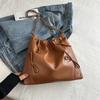 Bolso de hombro de cuero suave con lazo para mujer 2024 primavera nuevo combina con todo ins bolso de axila moda casual bolso tote