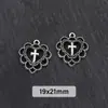 Cor Prata Antiga Coração Vazado Cruz Liga Pingente Acessórios para Joias DIY Pulseira Colar Pingente Materiais