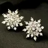 E751 Joia de orelha da moda Yiwu strass diamante brilhante floco de neve tarraxas de orelha