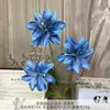 Simulação azul névoa buquê falso flores de casamento acabado flor de plástico arranjo de flores decoração de casamento guia de estrada arranjo de flores