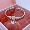Pulsera Atrapasueños de Plata Esterlina 999 para Mujer, Pulsera de Plata para Niña a la Moda, Colgante de Cadena con Borla, Joyería de Mano Pequeña y Fresca Estilo Bosque