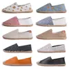 Novo Estilo Venda Direta da Fábrica Moda Casual Alpargatas Masculinas e Femininas, Sapatos Tecidos de Palha, Slip-On de Lona Respirável Sapatos Preguiçosos