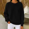 Outono de 2026 Nova Roupa Feminina Moda Casual de Cor Sólida com Gola Redonda e Mangas Longas Camiseta de Comércio Exterior Europeu e Americano