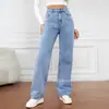 Jeans Casuales de Pierna Ancha de Cintura Alta para Mujer, Exportación Europea y Americana Transfronteriza, Otoño 2025 Nuevo, Amazon Wish Aliexpress