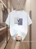 Camiseta de Manga Corta para Hombre Verano 2025 Transfronteriza, Cuello Redondo, Holgada, Casual, Transpirable, Moderna, Versátil, Top de Moda Estampado