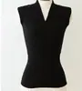 Roupas Populares de Verão Novo Estilo Coreano Decote Baixo Feminino Sexy Decote em V Profundo Sem Mangas Top Regata Malha Canelada para Usar por Baixo