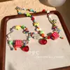 Paraíso de Manzanas~Collar de Lazo con Cuentas de Dopamina de Colores Cadena para Clavícula de Diseño Niche Lindo y Dulce para Mujer