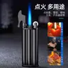 MF1805 Rueda de lijado inflable de forma especial Encendedor a prueba de viento directo Aleación de zinc Tapa abatible Automático Gas Azul Fuego Duro
