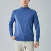 Novo Suéter Masculino de Caxemira Outono e Inverno, Suéter Masculino de Gola Alta Curta, Suéter de Malha Solta, Camada Base, Casual de Negócios, Tamanho Grande