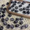 Ovo de obsidiana natural prateada caixa mágica acessórios DIY luz multi-furo acessórios econômicos