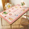 Mantel de mesa de comedor estilo caricatura, lavable, impermeable, a prueba de aceite, protector de mesa, nuevo modelo 2025, lujo ligero, sensación de alta gama, mantel para mesa de centro