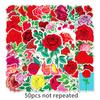 50 rosas dos desenhos animados flor planta bagagem adesivos criativo à prova d' água graffiti skate computador tablet decoração