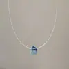 Estilo Minimalista Cristal Circonita Perla Colgante Hilo de Pescar Collar Mujer Lujo Accesible Versátil Elegante de Moda Cadena para el Cuello Cadena de Clavícula