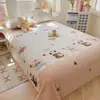 Juego de sábanas individuales de terciopelo de leche engrosado Clase A para madres y bebés, estilo INS, fresco, de dibujos animados, lindo, cálido juego de cama para otoño e invierno, juego de tres piezas