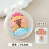 Peine de Cojín de Aire de Conejillo de Indias Lindo de Dibujos Animados Espejo Mini Integrado Peine de Belleza Plegable para Niña Peine de Masaje Plegable para Viaje