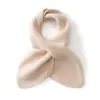 Cachecol de Cashmere para Mulheres 100% Cashmere Outono e Inverno Novo Estilo Tricô Perfurado Cor Sólida Moda Quente Cachecol de Proteção para o Pescoço
