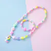 Venta Caliente Transfronteriza Pulsera de Amor de Acrílico Colorido para Niños Set de Collar de Unicornio Decoración Venta Directa de Fábrica al por Mayor