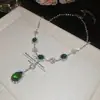 Aretes de Diamante Gota de Agua Aguja de Plata Collar Cadena para Clavícula Moda Vintage Joyería Versátil de Lujo Ligero para Mujer