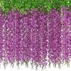 Ratan de Flor de Glicina Simulada Más Vendido de Amazon Flor Falsa Flor Decorativa Decoración de Boda Guirnalda de Vid Violeta Tiras de Flores