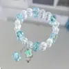 Pulsera de flor de mariposa esmerilada de 10 mm para mujer, venta directa de fábrica, dulce temperamento, estilo Ins, pulsera de campana de cristal transparente y fría