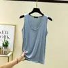 Nuevo Top sin Mangas de Modal para Mujer Tallas Grandes, Camiseta Base Delgada Holgada de Verano Talla Grande, Top Versátil para Estar en Casa