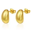 Pendientes Minimalistas Pequeños de Gota de Agua de Acero Inoxidable, Pendientes de Frijol Dorados de 18 Quilates Estilo Ins de Alta Gama, Venta al por Mayor para Mujeres, Sensación de Lujo Ligero de Alta Gama