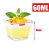 Taza Mini Mousse Taza para Aperitivo Mesa de Postres Taza Desechable de Plástico para Pudín Taza para Helado Taza Cuadrada Redonda para Postre