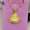 Boutique Latão Banhado a Ouro Grande Barriga Buda Pingente Vácuo Galvanizado Imitação Ouro Primeira Joia Maitreya Buda Pingente Feminino Pingente