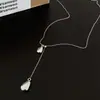 Collar Minimalista Francés con Colgante de Gota de Agua para Mujer 2025 Nuevo Diseño de Nicho Cadena Larga para Suéter Accesorio Versátil