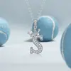 Cadena de Clavícula con Letra Inicial Plata de Ley S925 Moda Ins Colgante de Moissanita Color D Modelos Más Vendidos Transfronterizos Europeos, Americanos, Japoneses y Coreanos