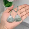 Colar de Buda de Jade Natural, Pingente de Flor de Jade Verde Tianshan, Pingente de Buda da Felicidade Esculpido em Jade, Pingente de Jade no Atacado