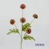 Flor artificial de 5 cabezas, crisantemo pequeño en forma de bola, rama individual, decoración para sala de estar, restaurante, bar, accesorios de filmación, diseño de escena, arreglo floral de piso