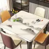 Nuevo Mantel Cuadrado Estilo Chino, Impermeable y a Prueba de Aceite, Mantel Protector de Escritorio de los Ocho Inmortales, Estilo Nacional, Lujo Ligero, Sensación de Alta Gama, Mantel Cuadrado