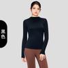 Ropa de Yoga de Manga Larga de Cuello Alto para Otoño e Invierno, Alta Elasticidad, Ajustada, Ropa de Yoga para Mujeres, Base Amigable con la Piel, Sensación de Segunda Piel, para Entrenamiento de Pilates