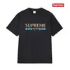 Camiseta de Algodón Pesado Moda Americana Transfronteriza Estampado de Letras Supreme Cuello Redondo Manga Corta Unisex Holgada Casual para Hombres y Mujeres
