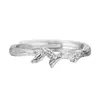 Anillos de Pareja Originales Texturizados con Ramas, un Par de Diseño de Nicho, Anillos de Pareja Abiertos de Moda y Versátiles para Hombres y Mujeres