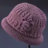 Chapéus Quentes e à Prova de Frio para Outono e Inverno para Mulheres de Meia-Idade e Idosas, Chapéus de Vovó, Cachecóis, Gorros de Lã Grossa Trançados com Forro de Fleece Femininos