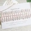 Uñas Portátiles Personalizadas de 30 Piezas con Código de Colores Ojo de Gato, Uñas de Manicura Ojo de Gato Hechas a Mano con Incrustaciones de Diamantes, Uñas Postizas