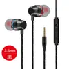 Fones de Ouvido Intra-Auriculares Círculo Vermelho e Azul 3,5mm Metal Graves Pesados Afinação Android com Microfone Porta Tipo-C Fones de Ouvido com Fio Atacado