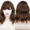 Peça de reposição para peruca de seda de alta temperatura, franja de ar, cabelo curto cacheado ondulado, atacado europeu e americano, transfronteiriço