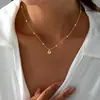Amazon Comercio Electrónico Transfronterizo Dorado Sencillo y Moderno Collar con Colgante de 26 Letras 2025 para Mujer Personalizado Versátil