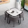 Mesa de Comedor Simple que Ahorra Espacio para Uso Doméstico, Adecuada para Apartamentos Pequeños, Mesa de Comedor para Negociaciones en Tiendas, Juego de Mesa y Sillas, Mesa Redonda para Recepción
